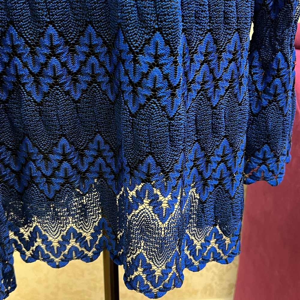 Free People Blue Lace Simone Long Sleeve Mini Dress - Picture 7 of 10